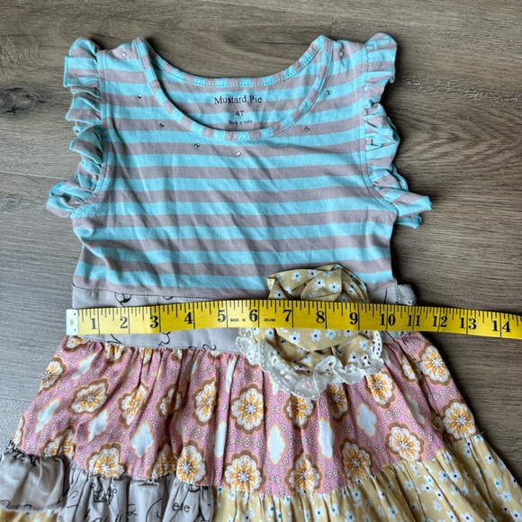 MUSTARD PIE Striped Multicolor Kids Dress SIZE 4T made in India - Picture 13 of 14